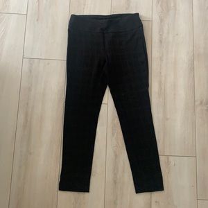 Black Plaid Stretch Pant